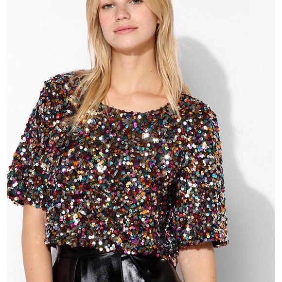 Urban Outfitters Tops - Urban outfitters sequin multi crop top